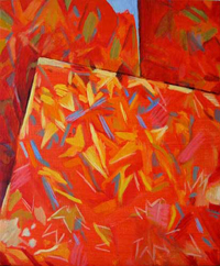 Bernard, Marie COLLET - Feuilles rouges. 39,5 x 49 cm. 2005. acrylique sur toile Bernard, Marie COLLET - Feuilles rouges. 39,5 x 49 cm. 2005. acrylique sur toile