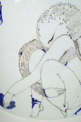 Veronique QUANTIN - OISO BLEU détail - email sur porcelaine 22/20 Veronique QUANTIN - OISO BLEU détail - email sur porcelaine 22/20