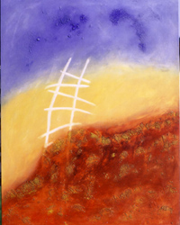 Mariam MOULIETS - De la Tierra al Cielo 116x89, Huile sur toile Mariam MOULIETS - De la Tierra al Cielo 116x89, Huile sur toile