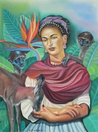 Bernard TOURNIER - Dona Frida Kalho de Rivera et Granizo 61X46 huile sur toile 61X46; Médaille d'argent ART INTER LYON2008 Bernard TOURNIER - Dona Frida Kalho de Rivera et Granizo 61X46 huile sur toile 61X46; Médaille d'argent ART INTER LYON2008