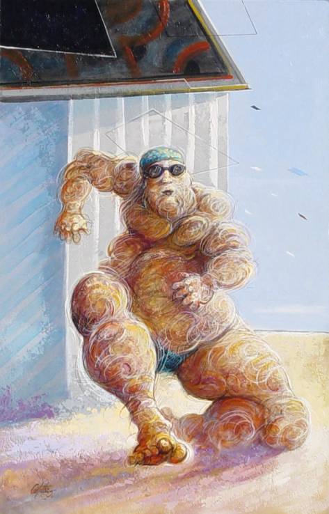 Marc CASTELLO - L'heure du bain -80x115- Acrylic/carton Marc CASTELLO - L'heure du bain -80x115- Acrylic/carton