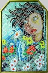 Catherine GINDRE - L'Insoumission, mosaique sur bois 69x44 cm 2004 Catherine GINDRE - L'Insoumission, mosaique sur bois 69x44 cm 2004