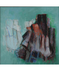 PIERRE GAUTHIER-DUBEDAT - Roche brisée 92x92 cm 2002 Huile sur toile PIERRE GAUTHIER-DUBEDAT - Roche brisée 92x92 cm 2002 Huile sur toile