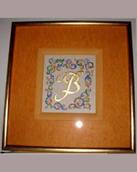 Nelly JEANPIERRE - Monogramme JB, feuille d'or 22 carats Nelly JEANPIERRE - Monogramme JB, feuille d'or 22 carats