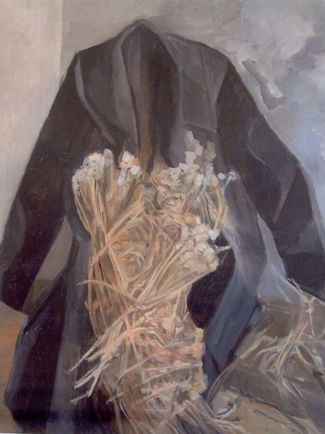 COLETTE LEVINE - Le Manteau noir 92x65 cm 2002-huile sur toile COLETTE LEVINE - Le Manteau noir 92x65 cm 2002-huile sur toile