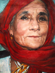 NATACHA DE BRADKE - Mme M. (commande) 32X44cm, 2004, huile sur toile NATACHA DE BRADKE - Mme M. (commande) 32X44cm, 2004, huile sur toile