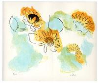 ODILE BERNOT - Tournesols,37x27 cm,01 2005,lithographie ODILE BERNOT - Tournesols,37x27 cm,01 2005,lithographie