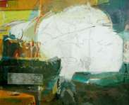Jean-Claude GERODEZ - Dissimulation Blanche, 92x73, 2003, huile sur toile préparée, croquis Jean-Claude GERODEZ - Dissimulation Blanche, 92x73, 2003, huile sur toile préparée, croquis