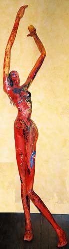 MYRIAM SCHREIBER - ATLASSE femme à tête, 2004, 210 cm, papier mâché/collé, peinture à l'huile, ©myriamschreiber.com MYRIAM SCHREIBER - ATLASSE femme à tête, 2004, 210 cm, papier mâché/collé, peinture à l'huile, ©myriamschreiber.com