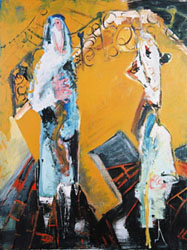 david CHEVALEYRIAS - Carton et rambarde, 116*89cm, acrylique sur toile david CHEVALEYRIAS - Carton et rambarde, 116*89cm, acrylique sur toile