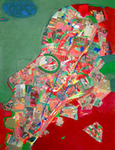 MARCEL GROSARU - CALOIAN - Expression, 89x116cm, 2004, Technique mixte sur toile+collages+fer ? cheval MARCEL GROSARU - CALOIAN - Expression, 89x116cm, 2004, Technique mixte sur toile+collages+fer ? cheval