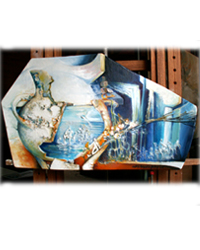 Chantal DISLAIRE-ALEXANDRE - Le vase d'argile 45 x 78 huile sur toile 2006 Chantal DISLAIRE-ALEXANDRE - Le vase d'argile 45 x 78 huile sur toile 2006