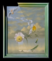 Martial BOURLOT - Plumes d'ange 73 X 60 cm huile sur toile Martial BOURLOT - Plumes d'ange 73 X 60 cm huile sur toile