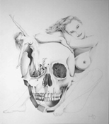 BERNARD HELOUA-GRIMALDI - La danseuse et la Vie. Crayon. Format raisin. 1992. BERNARD HELOUA-GRIMALDI - La danseuse et la Vie. Crayon. Format raisin. 1992.