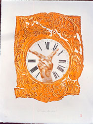 Pierre JONQUIERES - O Tempus, retro volve! 52 x 66,5. 2003. Litho originale Pierre JONQUIERES - O Tempus, retro volve! 52 x 66,5. 2003. Litho originale