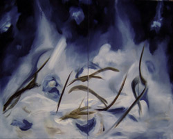 Claudie BASTIDE - abstrait N? 26 160x80 huile sur toile Claudie BASTIDE - abstrait N? 26 160x80 huile sur toile