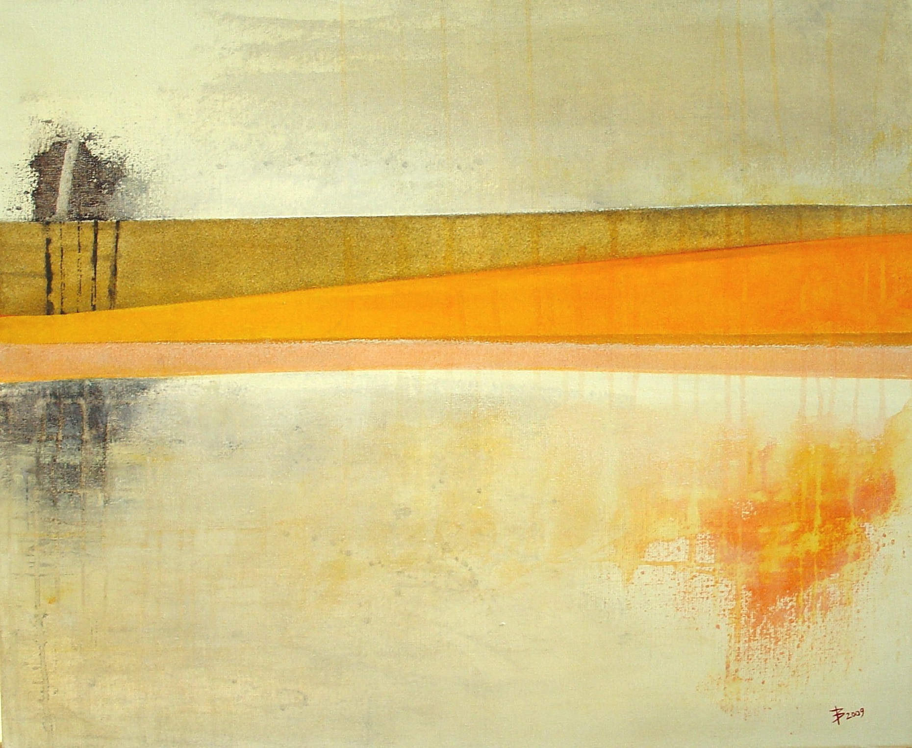 AGNES BRESSLER - RIVAGE 70x60 -2009- sable acrylique AGNES BRESSLER - RIVAGE 70x60 -2009- sable acrylique