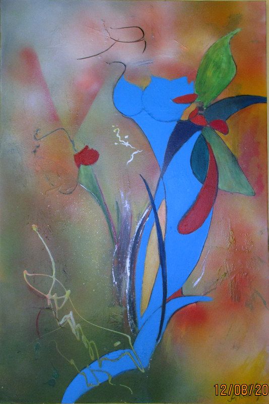 ANNE BOITEL - lune bleue 2010 - acrylique sur toile ANNE BOITEL - lune bleue 2010 - acrylique sur toile