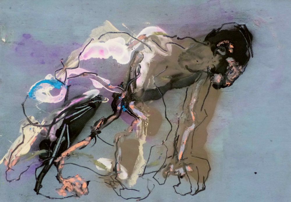 Arnaud FRANC - CORPS CELESTE - 140 x 90 cm, toile, huile, pastel et crayon gras Arnaud FRANC - CORPS CELESTE - 140 x 90 cm, toile, huile, pastel et crayon gras