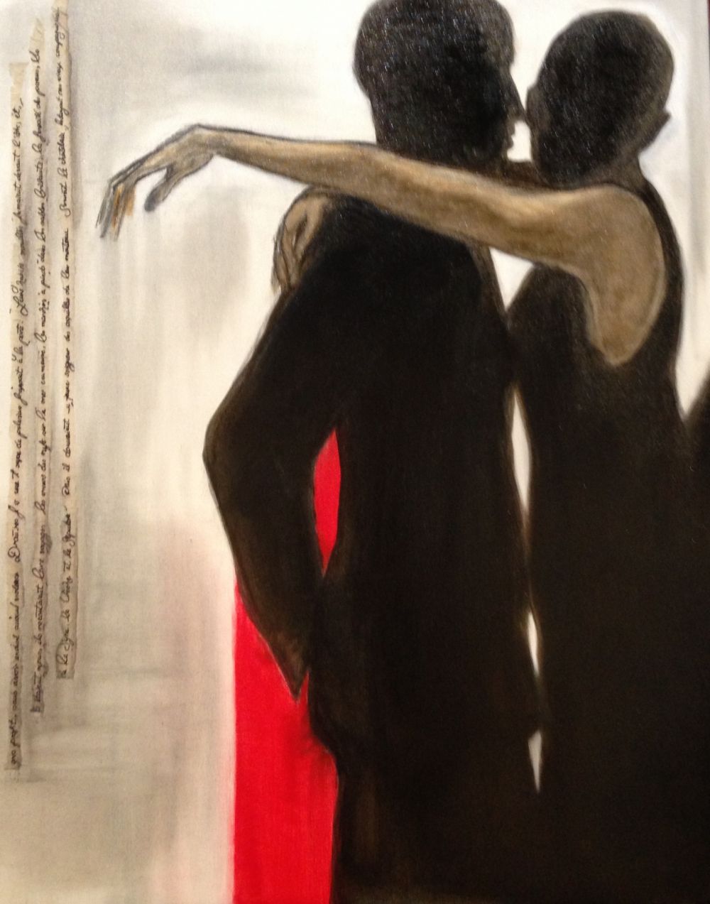BRIGITTE LAPORTE - Les Colonnes rouges - 130 X 65 huile sur toile - 2011 BRIGITTE LAPORTE - Les Colonnes rouges - 130 X 65 huile sur toile - 2011