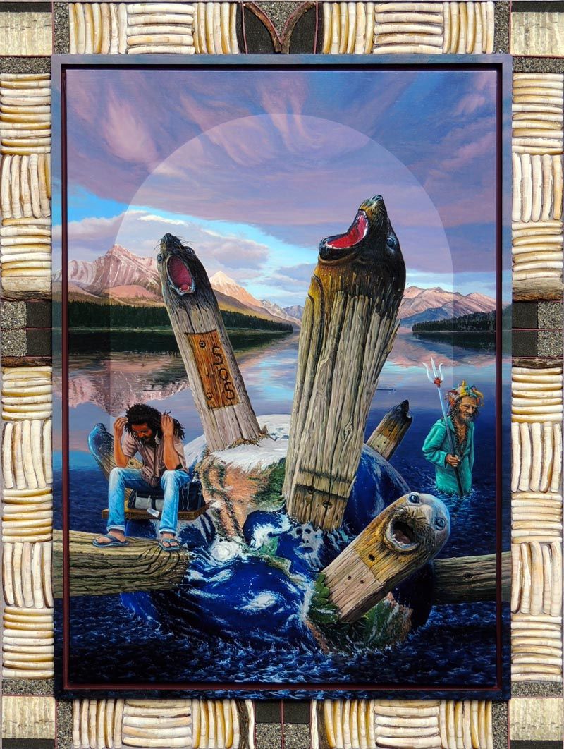 BRUNO ALTMAYER - OCEANIE le gardien du feu, 100 X 81 cm, 2000, Huile sur toile BRUNO ALTMAYER - OCEANIE le gardien du feu, 100 X 81 cm, 2000, Huile sur toile
