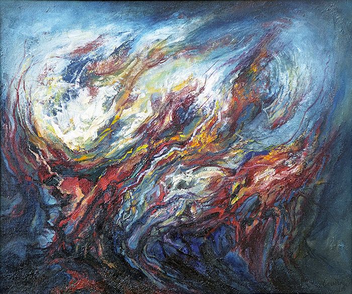 Bernard CAUSSEQUE - Lambeaux de la nuit, huile sur toile 46x38 Bernard CAUSSEQUE - Lambeaux de la nuit, huile sur toile 46x38