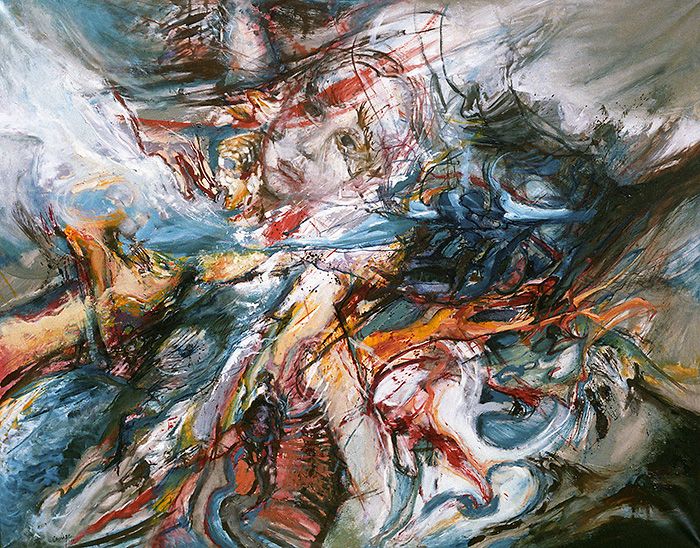 Bernard CAUSSEQUE - Seule, huile sur toile 146x114 Bernard CAUSSEQUE - Seule, huile sur toile 146x114
