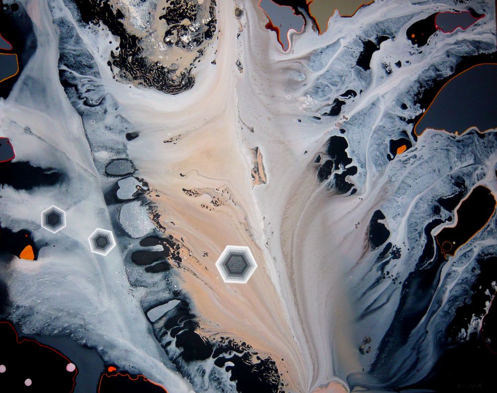 Bernard-Christian PIERRON - Miracle en Galaxie - Huile sur bois - 2011 - 30 x 40 cm Bernard-Christian PIERRON - Miracle en Galaxie - Huile sur bois - 2011 - 30 x 40 cm
