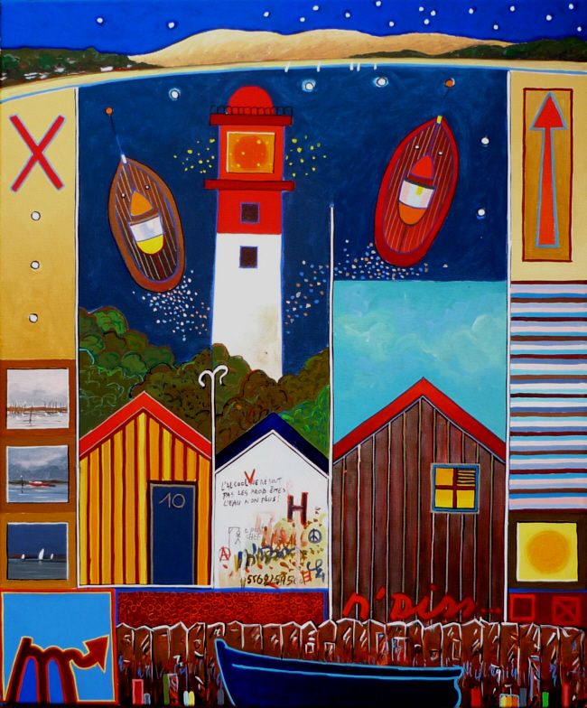 Bruno N'Diss.B.LAMOTE - Le PHARE du CAP FERRET- acrylique/toile-2012-60x73 Bruno N'Diss.B.LAMOTE - Le PHARE du CAP FERRET- acrylique/toile-2012-60x73