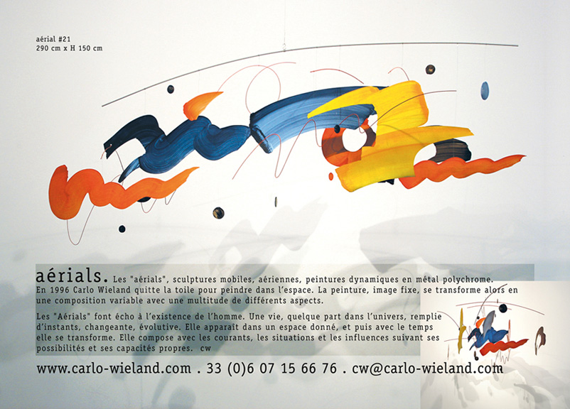 CARLO WIELAND - Aérial #21, sculpture mobile, métal polychrome, 290 cm x H 150 cm CARLO WIELAND - Aérial #21, sculpture mobile, métal polychrome, 290 cm x H 150 cm