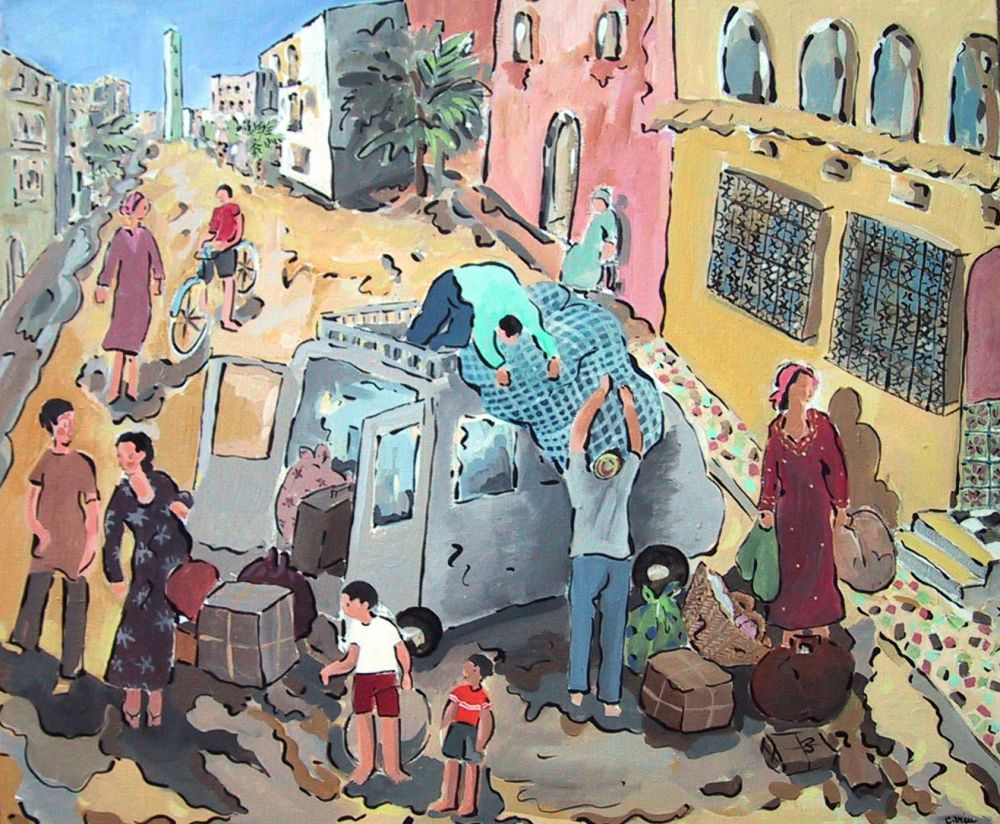 CATHERINE VIEU - L'arrivée au Bled, 190x160, 2009, Acrylique sur toile CATHERINE VIEU - L'arrivée au Bled, 190x160, 2009, Acrylique sur toile