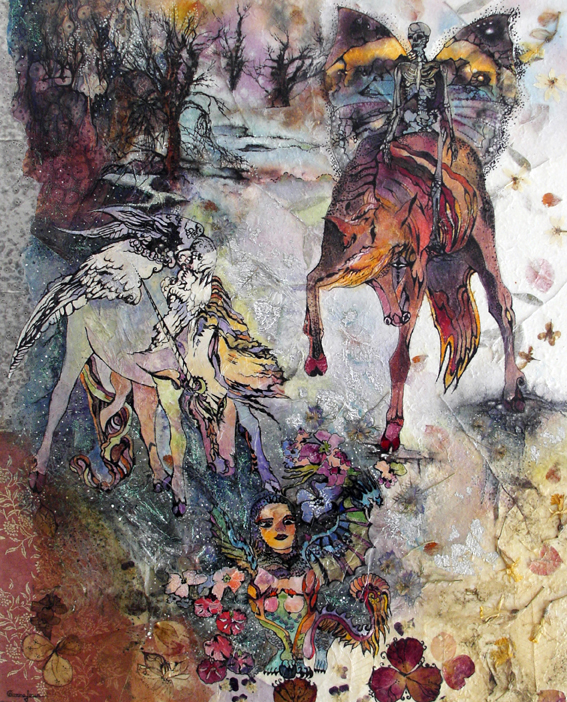 CLAIRE BONNAFOUX - Entre l'Aube et le Crépuscule. 90x70cm. 2010. Technique mixte. CLAIRE BONNAFOUX - Entre l'Aube et le Crépuscule. 90x70cm. 2010. Technique mixte.