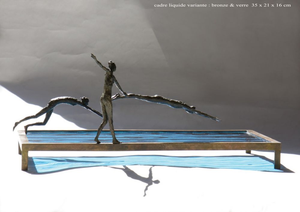CLAIRE FONTANA - 3 nageurs bronze 22x26x15 cm CLAIRE FONTANA - 3 nageurs bronze 22x26x15 cm