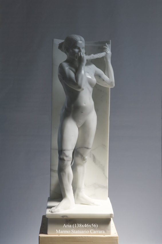 CLAIRE FONTANA - Aria : marbre statuaire carrare 138x46x56 cm CLAIRE FONTANA - Aria : marbre statuaire carrare 138x46x56 cm