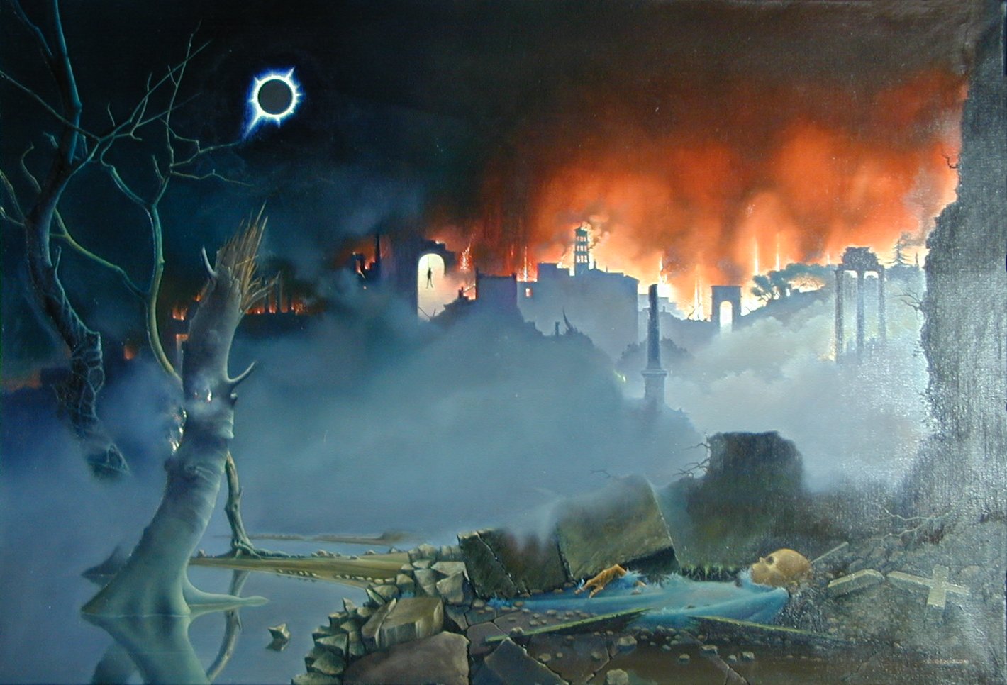 CLAUDE GENISSON - La Fin du Temps, 50x73 cm, 1999, huile sur toile CLAUDE GENISSON - La Fin du Temps, 50x73 cm, 1999, huile sur toile