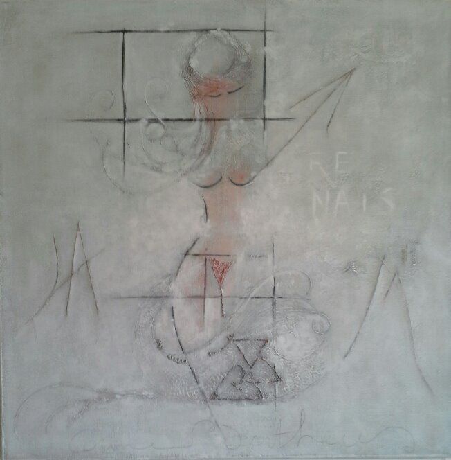 CORINNE BERTHEAS DUMONT - Dali sur mer 36x47 acrylique et tissu sur toile coton tendue CORINNE BERTHEAS DUMONT - Dali sur mer 36x47 acrylique et tissu sur toile coton tendue