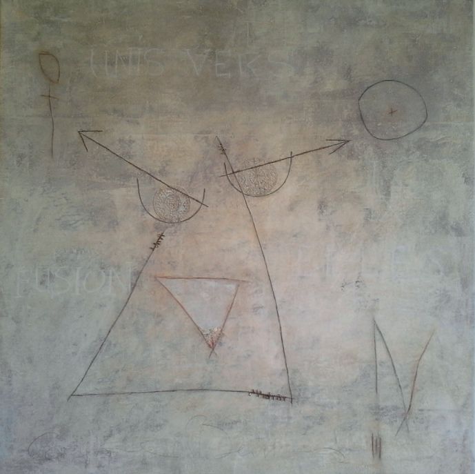 CORINNE BERTHEAS DUMONT - Femme ancrée 30x30 acrylique sur toile et fusain CORINNE BERTHEAS DUMONT - Femme ancrée 30x30 acrylique sur toile et fusain