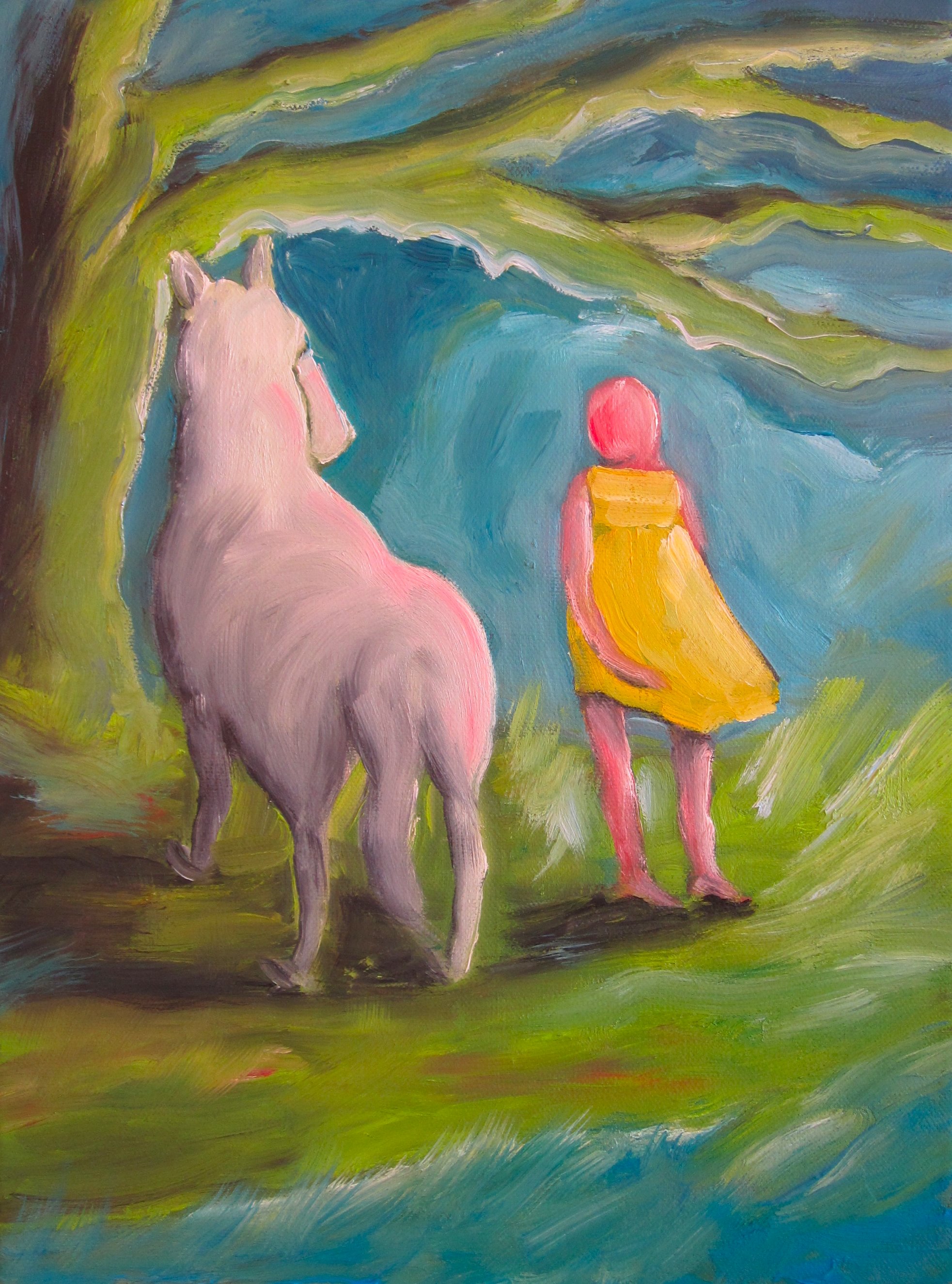 Catherine POUPLAIN - Elle et le loup (d'après Gustave Doré), 2010, 40x30, huile sur toile Catherine POUPLAIN - Elle et le loup (d'après Gustave Doré), 2010, 40x30, huile sur toile