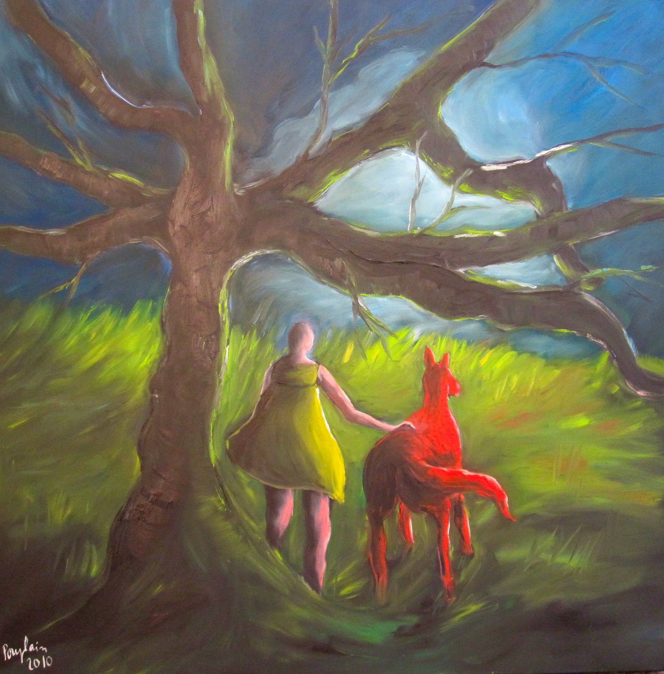 Catherine POUPLAIN - Ce soir, 2010, 100x100, huile sur toile Catherine POUPLAIN - Ce soir, 2010, 100x100, huile sur toile