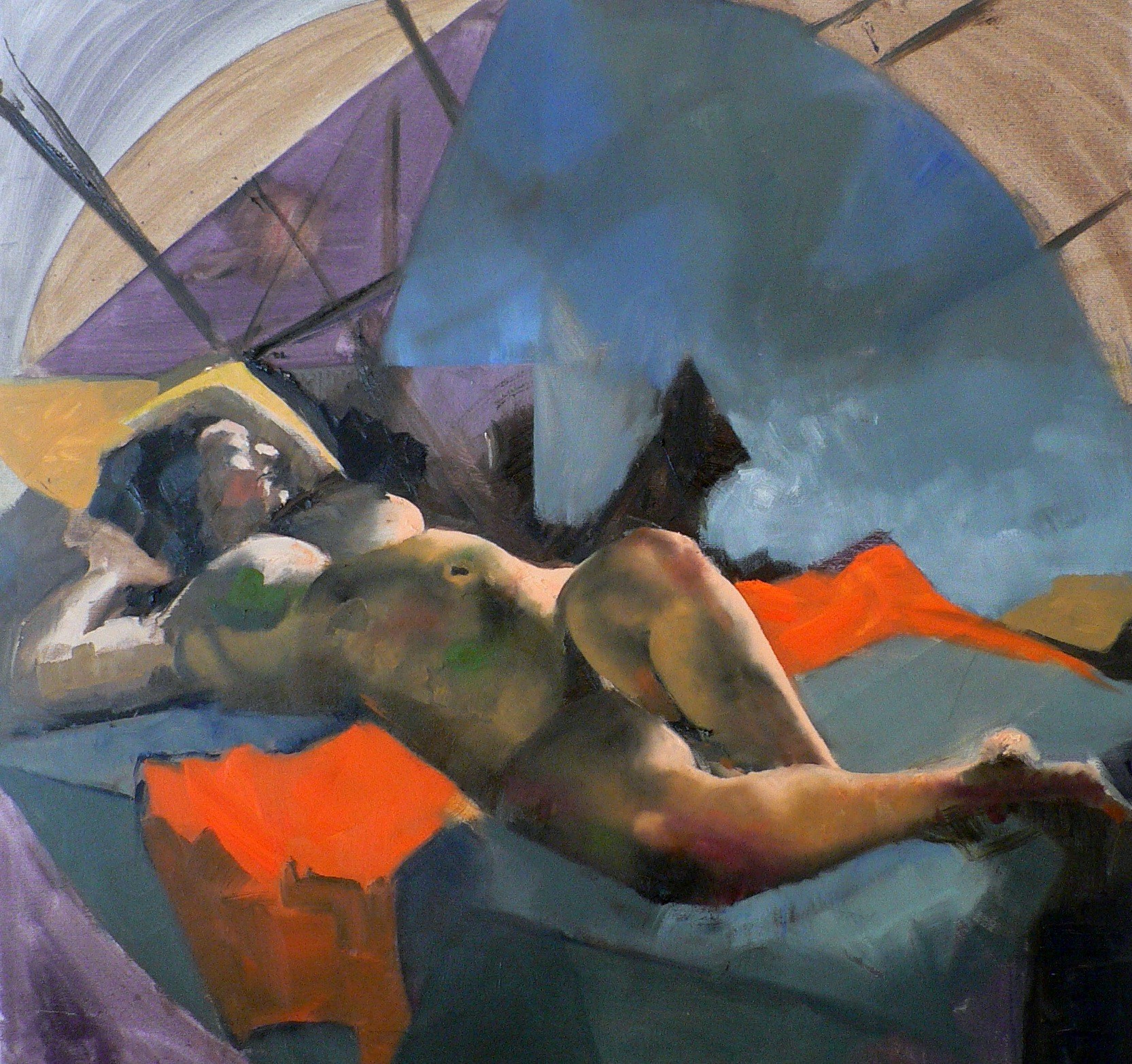 Catherine ROCH - Attente, 1mx1m, 01-10, huile sur toile Catherine ROCH - Attente, 1mx1m, 01-10, huile sur toile