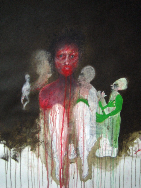 Chiraz Chouchane - Topologie de la famille famille et singe, 80 cm/ 1.60cm, novembre 2006, acrylique et peinture à l'huile sur toile. Chiraz Chouchane - Topologie de la famille famille et singe, 80 cm/ 1.60cm, novembre 2006, acrylique et peinture à l'huile sur toile.
