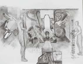 Claudie FABRE - Le camioneur, 73cm x 54cm, 2001, huile sur toile Claudie FABRE - Le camioneur, 73cm x 54cm, 2001, huile sur toile