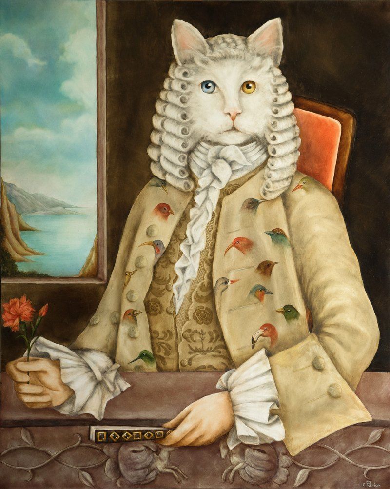 Corine PERIER - Le gardien des cimes, 65 x 54 cm, huile sur bois Corine PERIER - Le gardien des cimes, 65 x 54 cm, huile sur bois