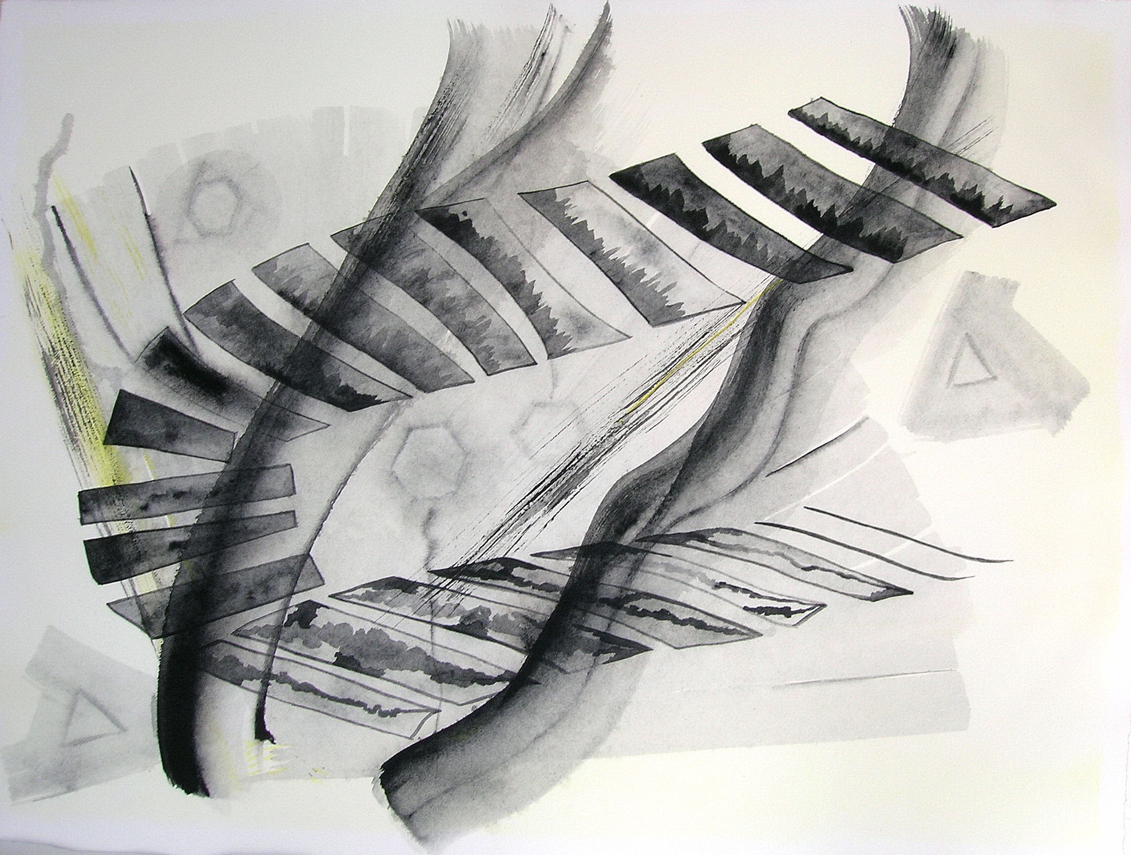 Cytise GAMERO-GALLEGO - Recomposition - 60 x 80 cm - 2008 - Encre/eau Cytise GAMERO-GALLEGO - Recomposition - 60 x 80 cm - 2008 - Encre/eau