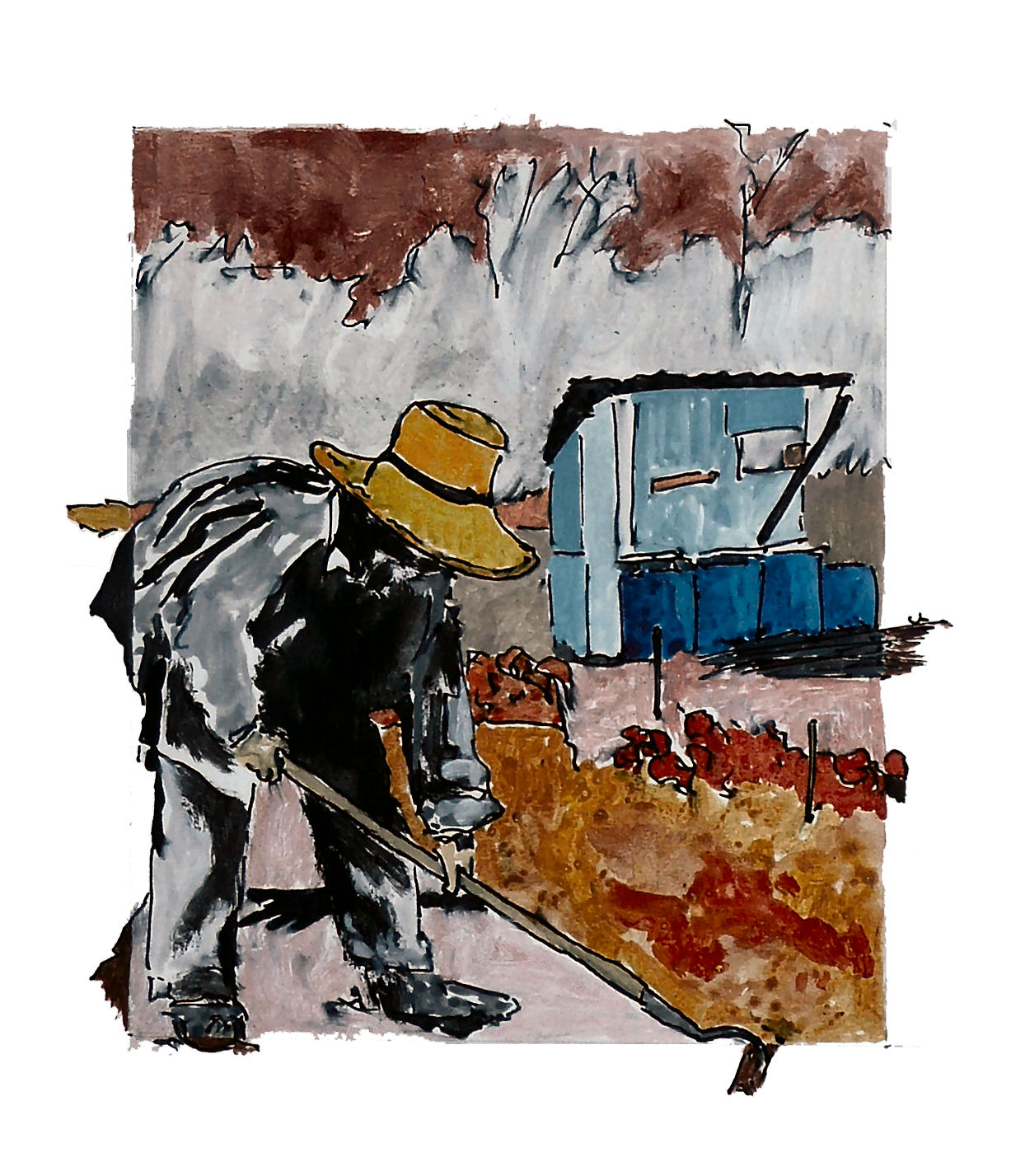 Dominique BIASSE - La fin des haricots – 2003 - 2009 Acrylique sur carton –15 X 12 cm environ Dominique BIASSE - La fin des haricots – 2003 - 2009 Acrylique sur carton –15 X 12 cm environ