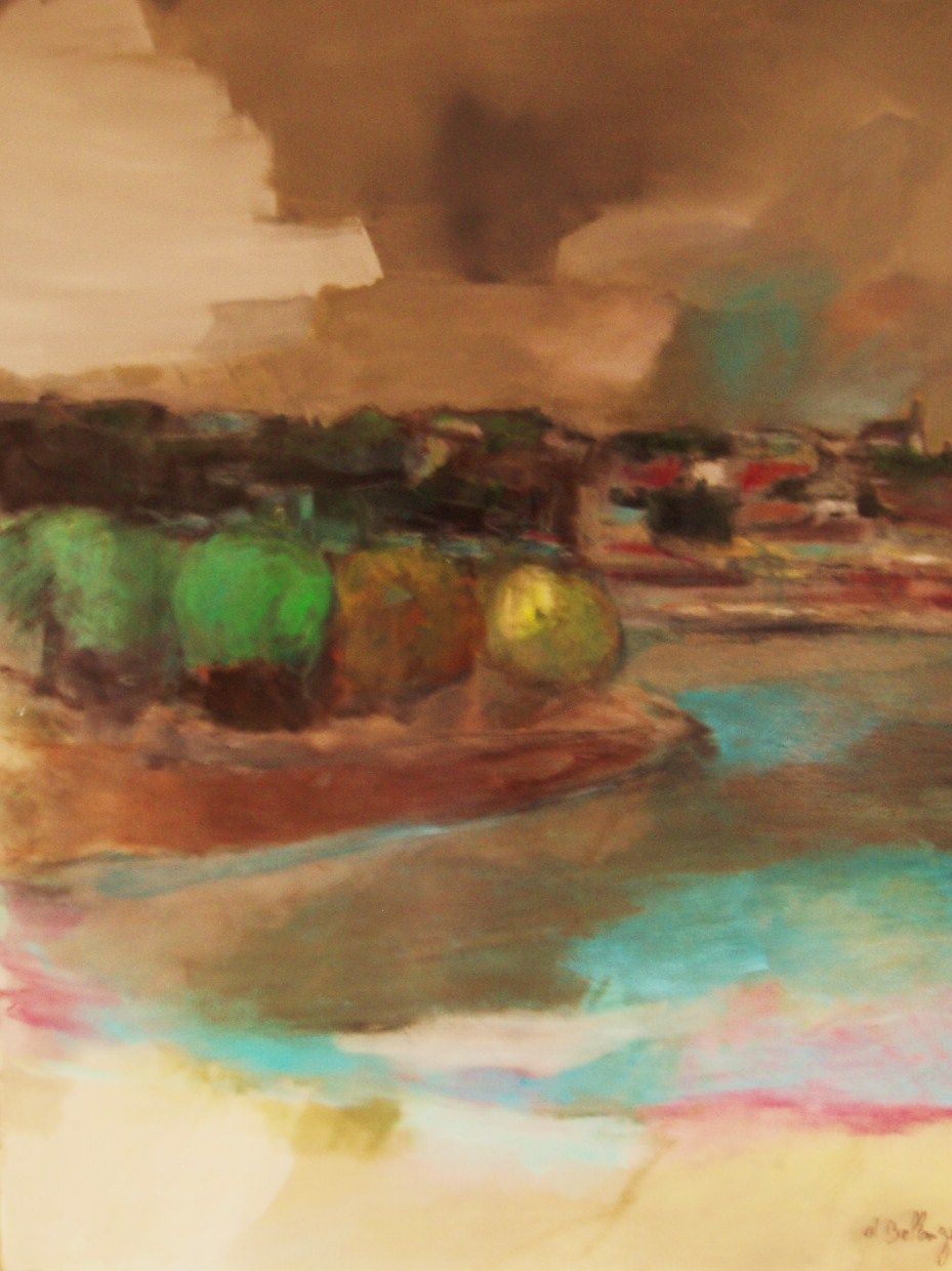 Dominique Bellanger - Gréve de Loire 92X73 acrylique sur toile Dominique Bellanger - Gréve de Loire 92X73 acrylique sur toile