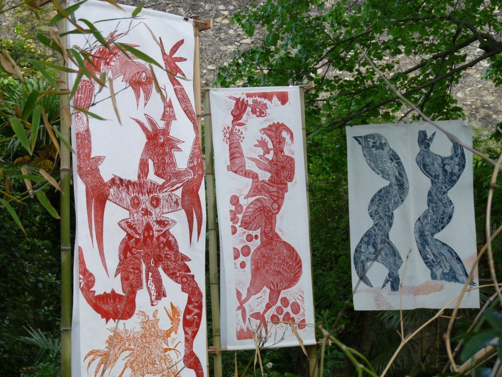 Dominique Louis HERAUD - gravure bois 2012 env. 210x62cm série bacchanales Dominique Louis HERAUD - gravure bois 2012 env. 210x62cm série bacchanales