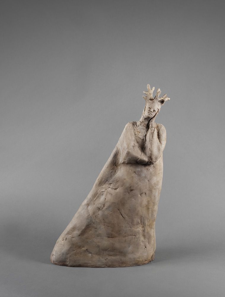 Elisabeth DUPIN-SJÖSTEDT - cerf ; terre cuite hauteur 51 cm Elisabeth DUPIN-SJÖSTEDT - cerf ; terre cuite hauteur 51 cm
