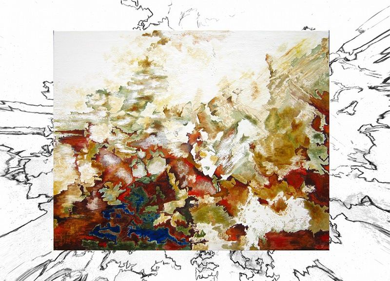 Elisabeth Son - Présence04 30x30 ocres naturelles et chaux sur toile Elisabeth Son - Présence04 30x30 ocres naturelles et chaux sur toile