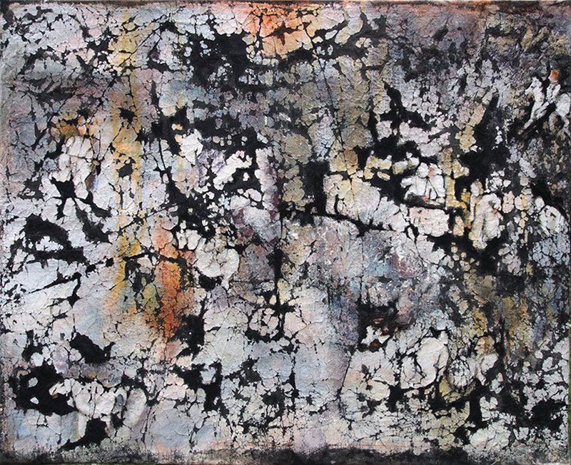 Elisabeth Son - Présence07 30x30 ocres naturelles et chaux sur toile Elisabeth Son - Présence07 30x30 ocres naturelles et chaux sur toile